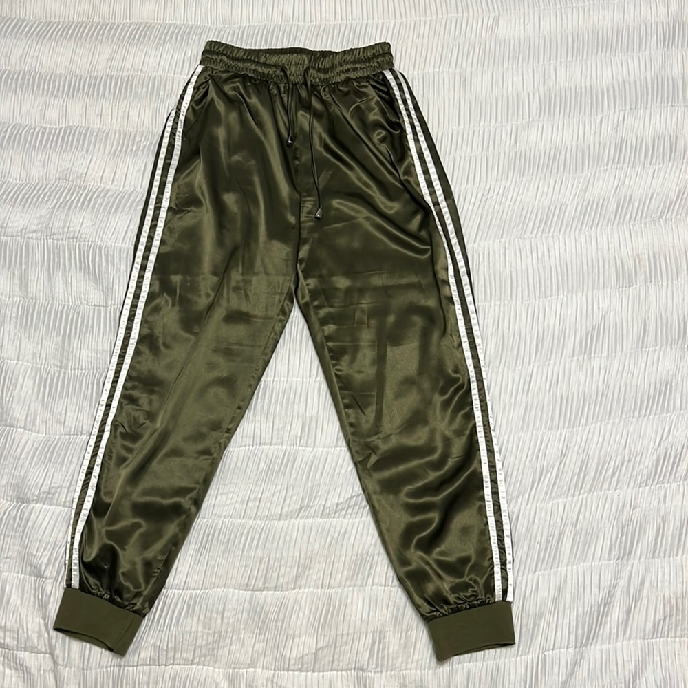 Meshki satin joggers